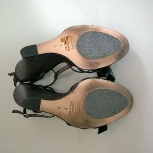 Coach Shoes - COACH Metallic Black Jeweled Ribbon Bow Sandal 7 Coach Shoes - COACH Metallic Black Jeweled Ribbon Bow Sandal 7